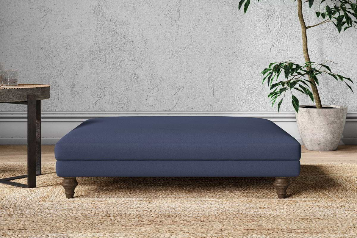 Marri Grand Footstool - Recycled Cotton Navy-nkuku