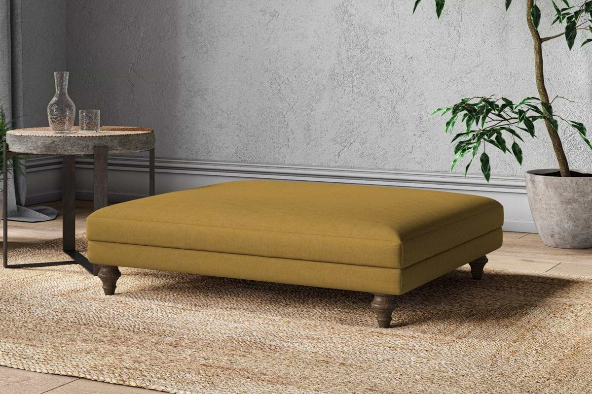 Marri Grand Footstool - Recycled Cotton Ochre-nkuku