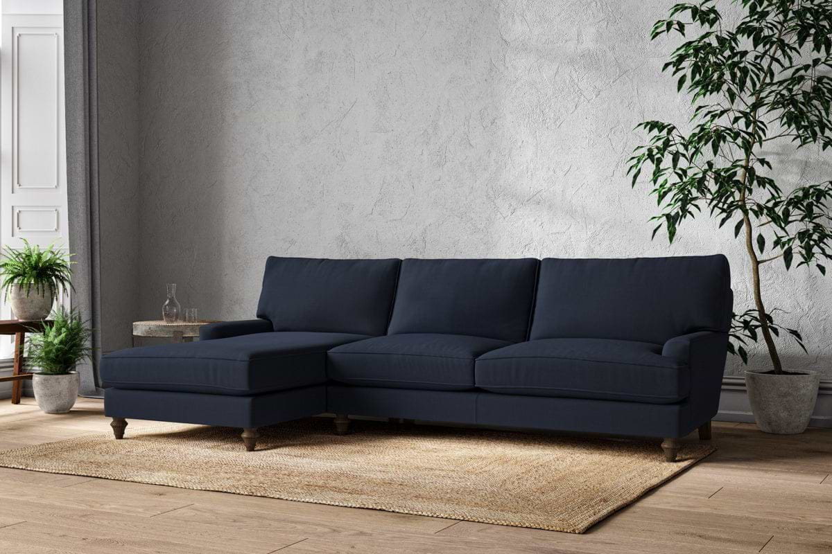 Marri Grand Left Hand Chaise Sofa - Brera Linen Indigo-nkuku