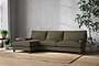 Marri Grand Left Hand Chaise Sofa - Recycled Cotton Fatigue-nkuku