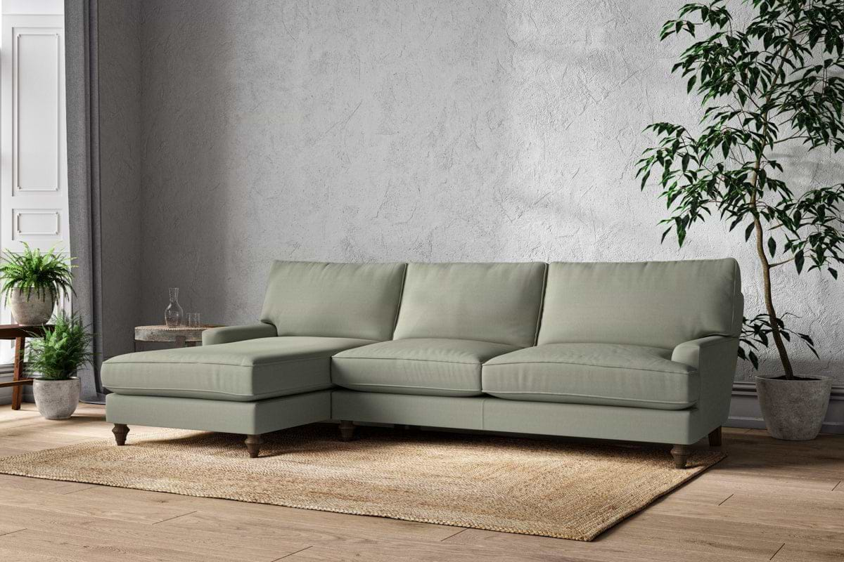 Marri Grand Left Hand Chaise Sofa - Recycled Cotton Seaspray-nkuku