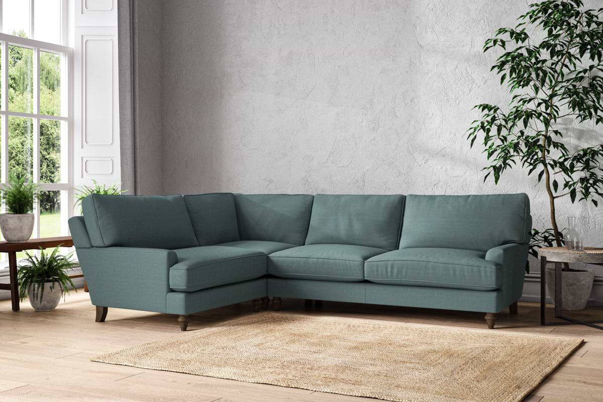 Marri Grand Left Hand Corner Sofa - Recycled Cotton Airforce-nkuku