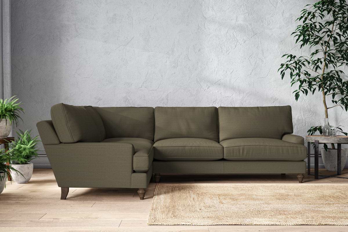 Marri Grand Left Hand Corner Sofa - Recycled Cotton Fatigue-nkuku