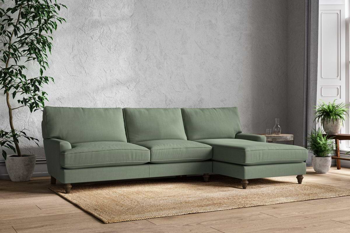 Marri Grand Right Hand Chaise Sofa - Brera Linen Jade-nkuku