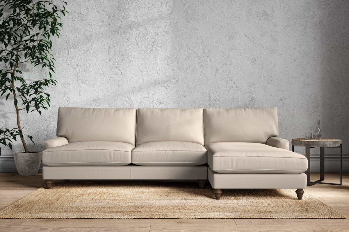 Marri Grand Right Hand Chaise Sofa - Recycled Cotton Natural-nkuku