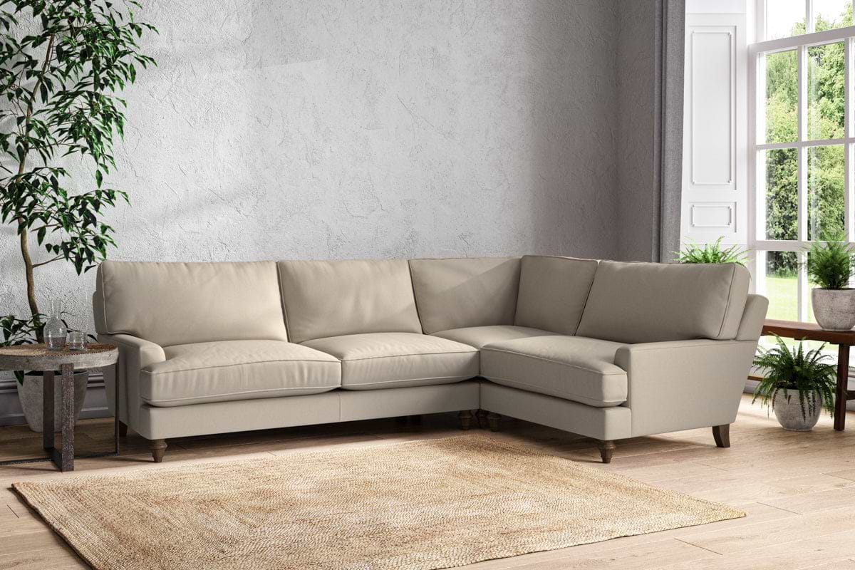 Marri Grand Right Hand Corner Sofa - Recycled Cotton Stone-nkuku