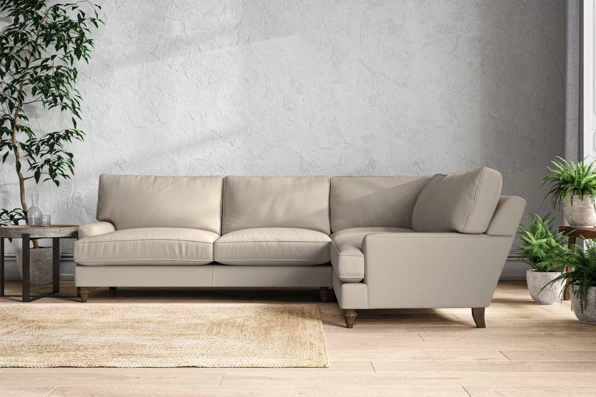 Marri Grand Right Hand Corner Sofa - Recycled Cotton Stone-nkuku