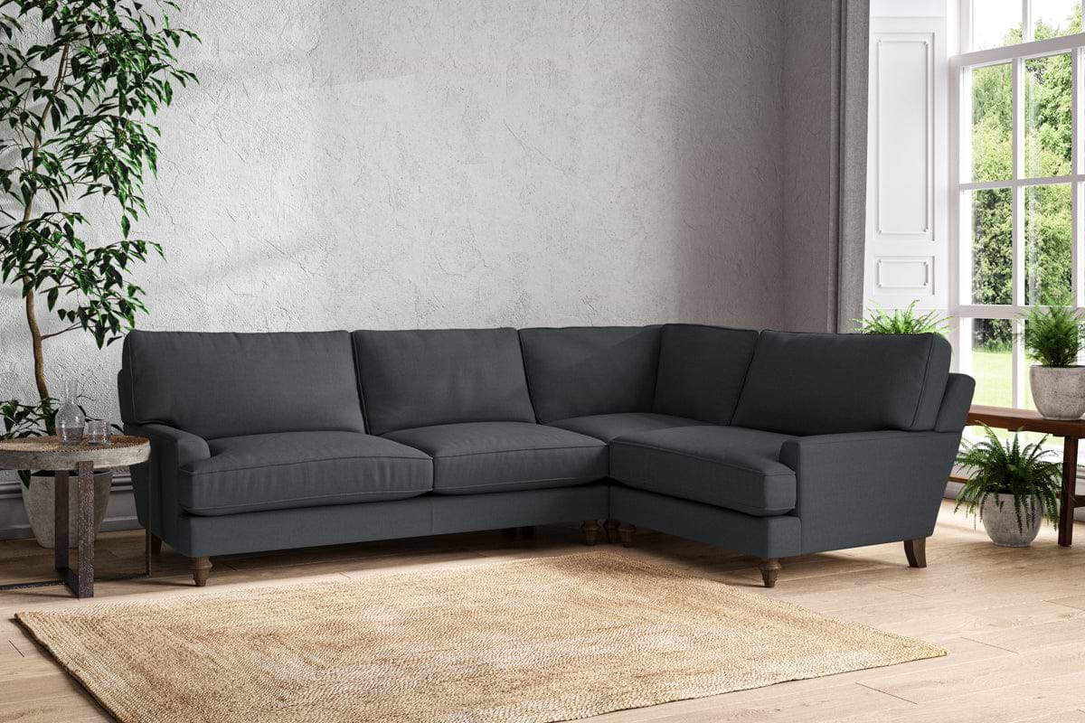 Marri Grand Right Hand Corner Sofa - Recycled Cotton Thunder-nkuku