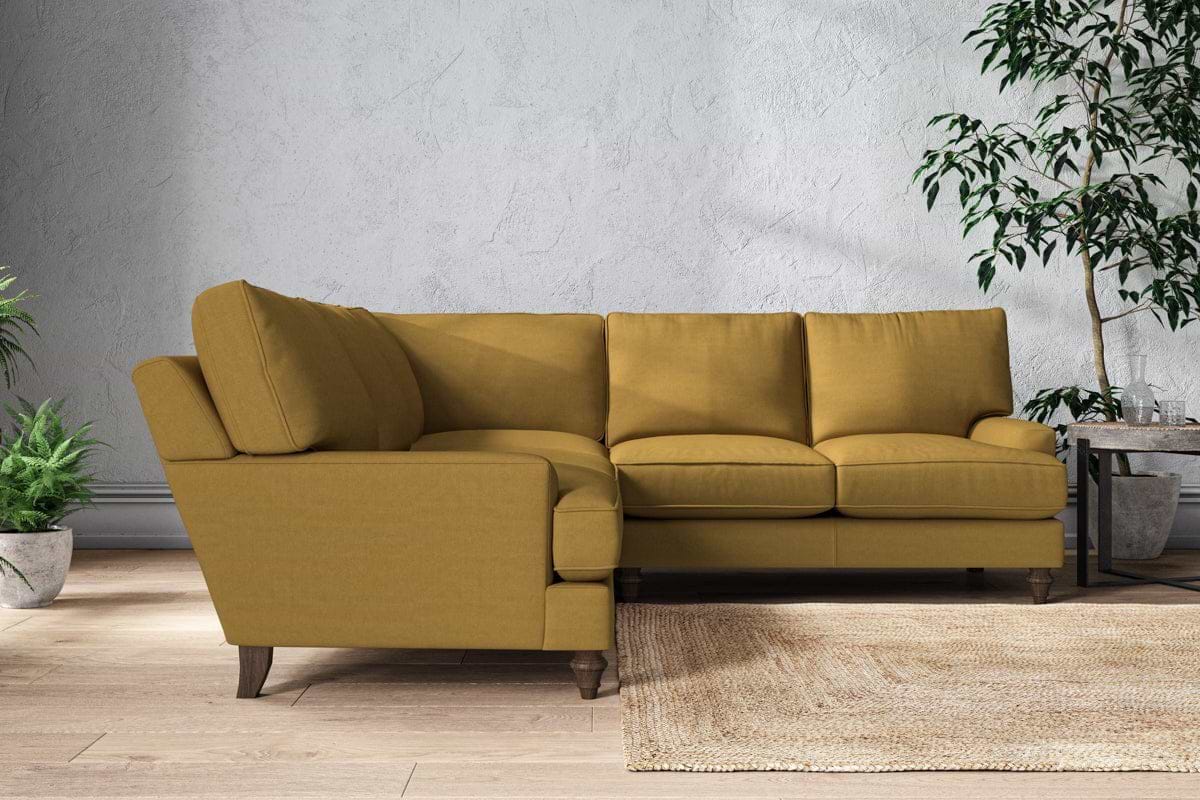 Marri Large Corner Sofa - Recycled Cotton Ochre-nkuku