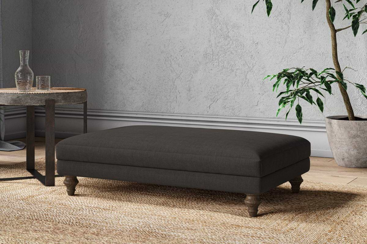 Marri Large Footstool - Brera Linen Espresso-nkuku