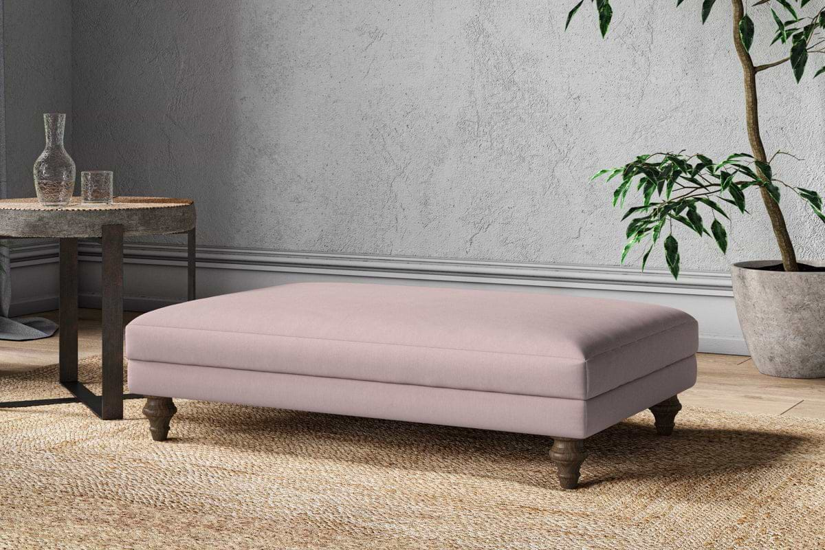 Marri Large Footstool - Recycled Cotton Lavender-nkuku