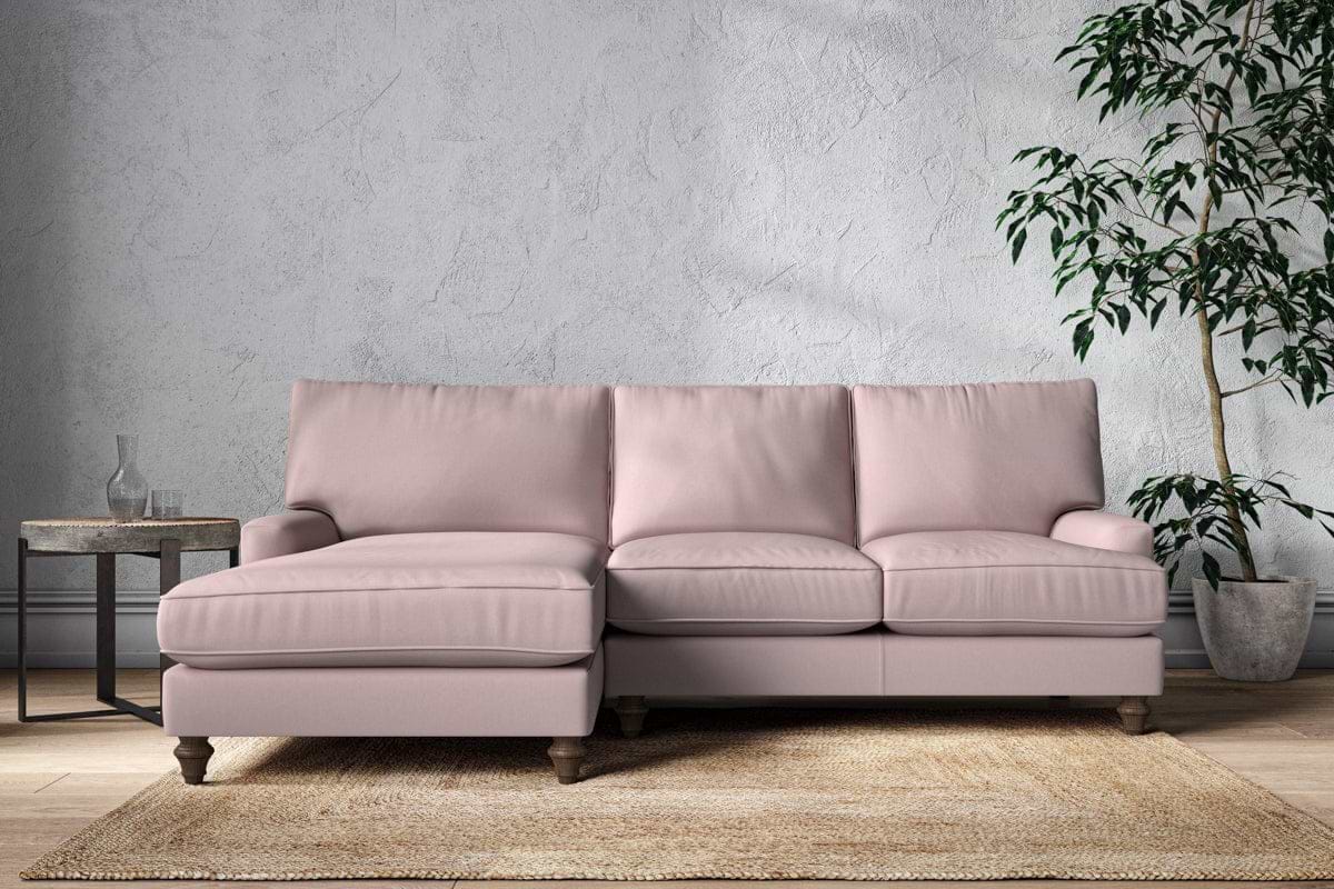 Marri Large Left Hand Chaise Sofa - Recycled Cotton Lavender-nkuku