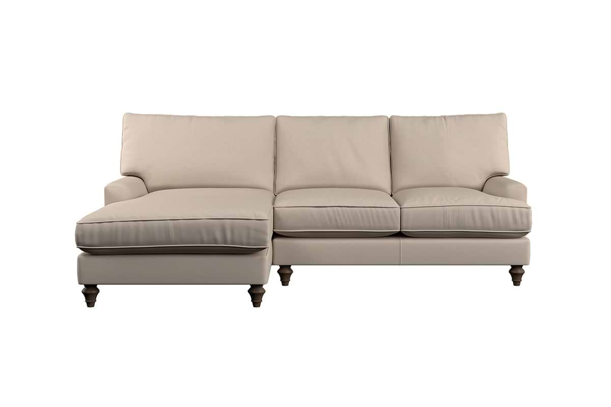 Marri Large Left Hand Chaise Sofa - Recycled Cotton Mocha-nkuku