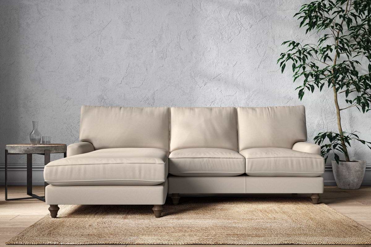 Marri Large Left Hand Chaise Sofa - Recycled Cotton Natural-nkuku
