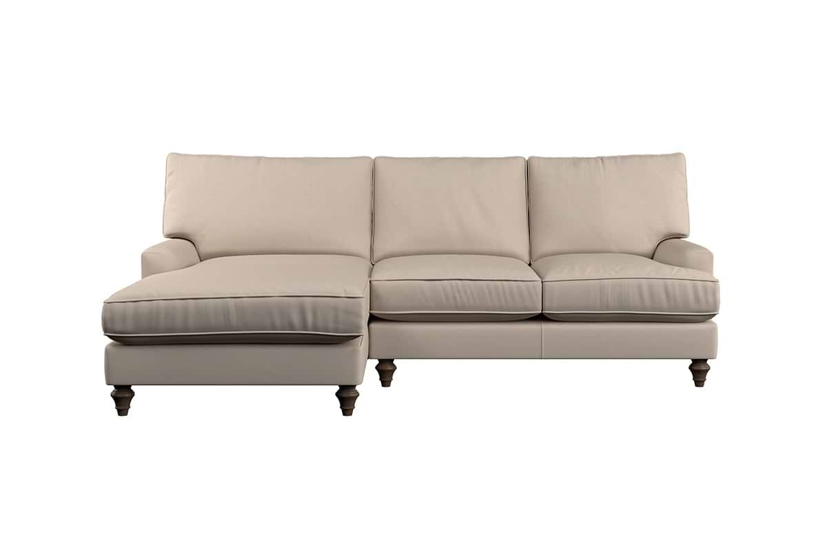 Marri Large Left Hand Chaise Sofa - Recycled Cotton Stone-nkuku