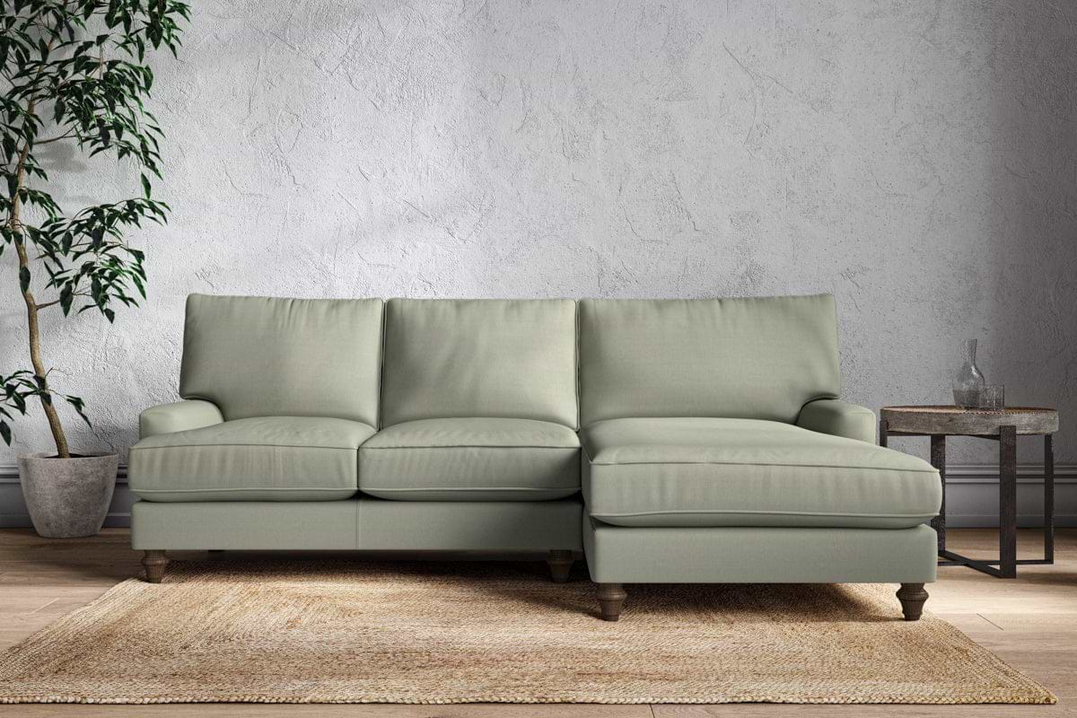 Marri Large Right Hand Chaise Sofa - Recycled Cotton Seaspray-nkuku