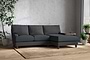 Marri Large Right Hand Chaise Sofa - Recycled Cotton Thunder-nkuku