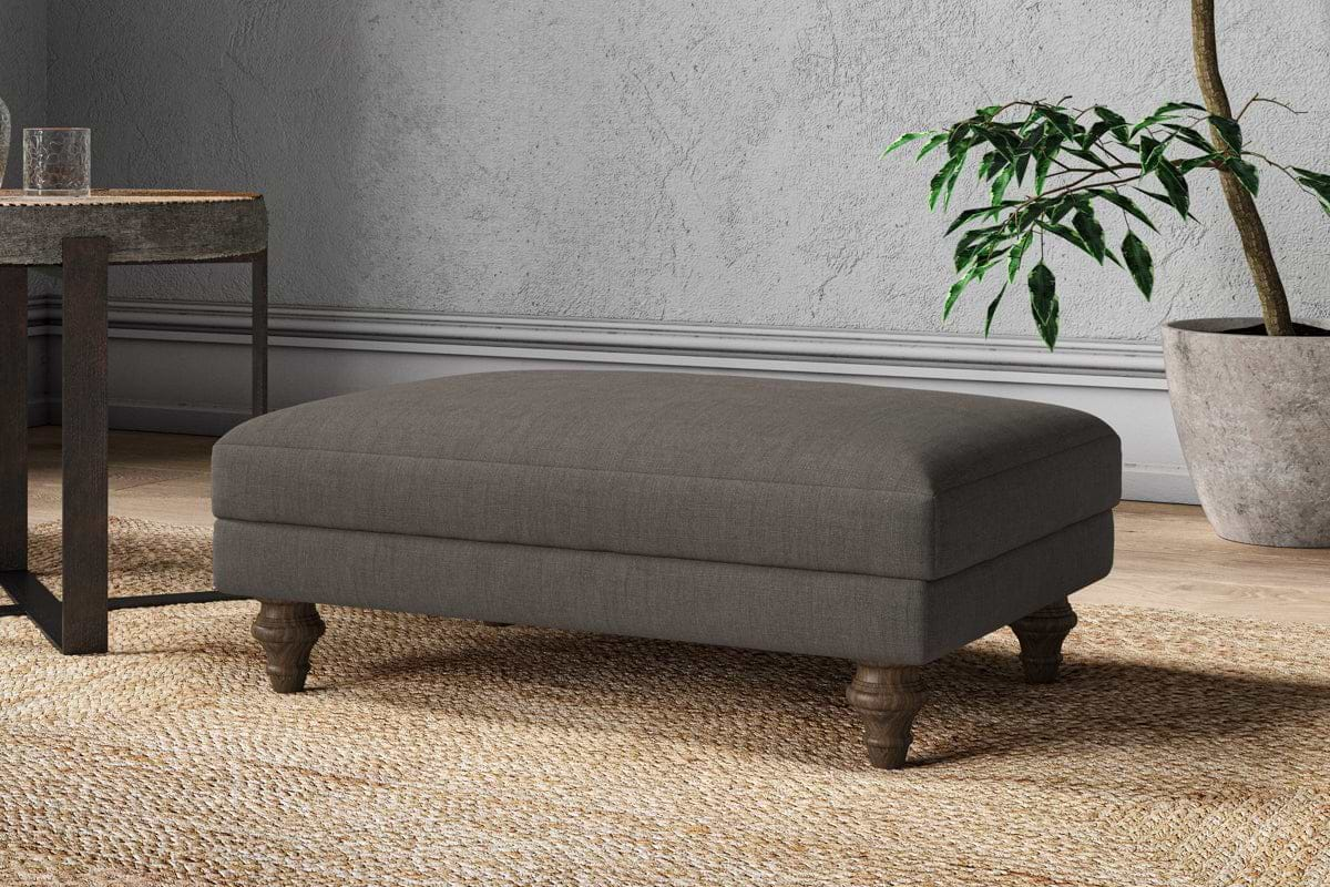 Marri Medium Footstool - Brera Linen Granite-nkuku