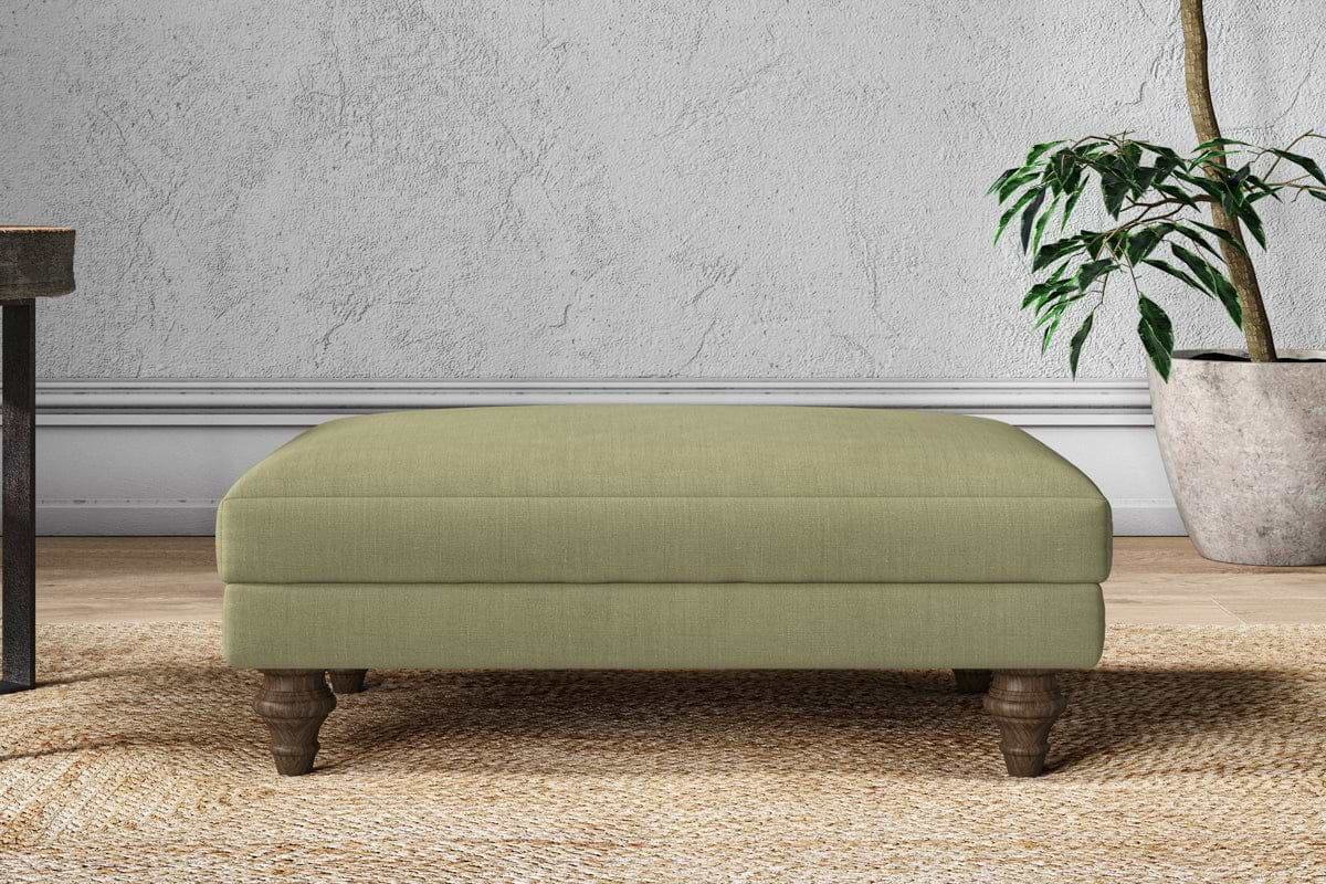 Marri Medium Footstool - Brera Linen Sage-nkuku