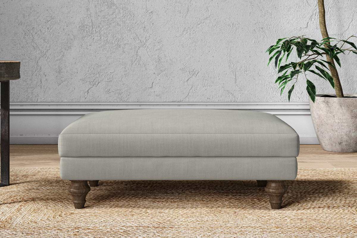 Marri Medium Footstool - Brera Linen Smoke-nkuku