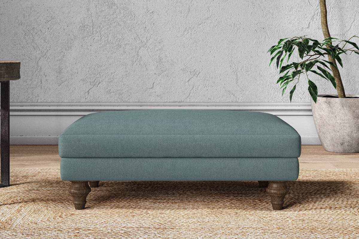 Marri Medium Footstool - Recycled Cotton Airforce-nkuku