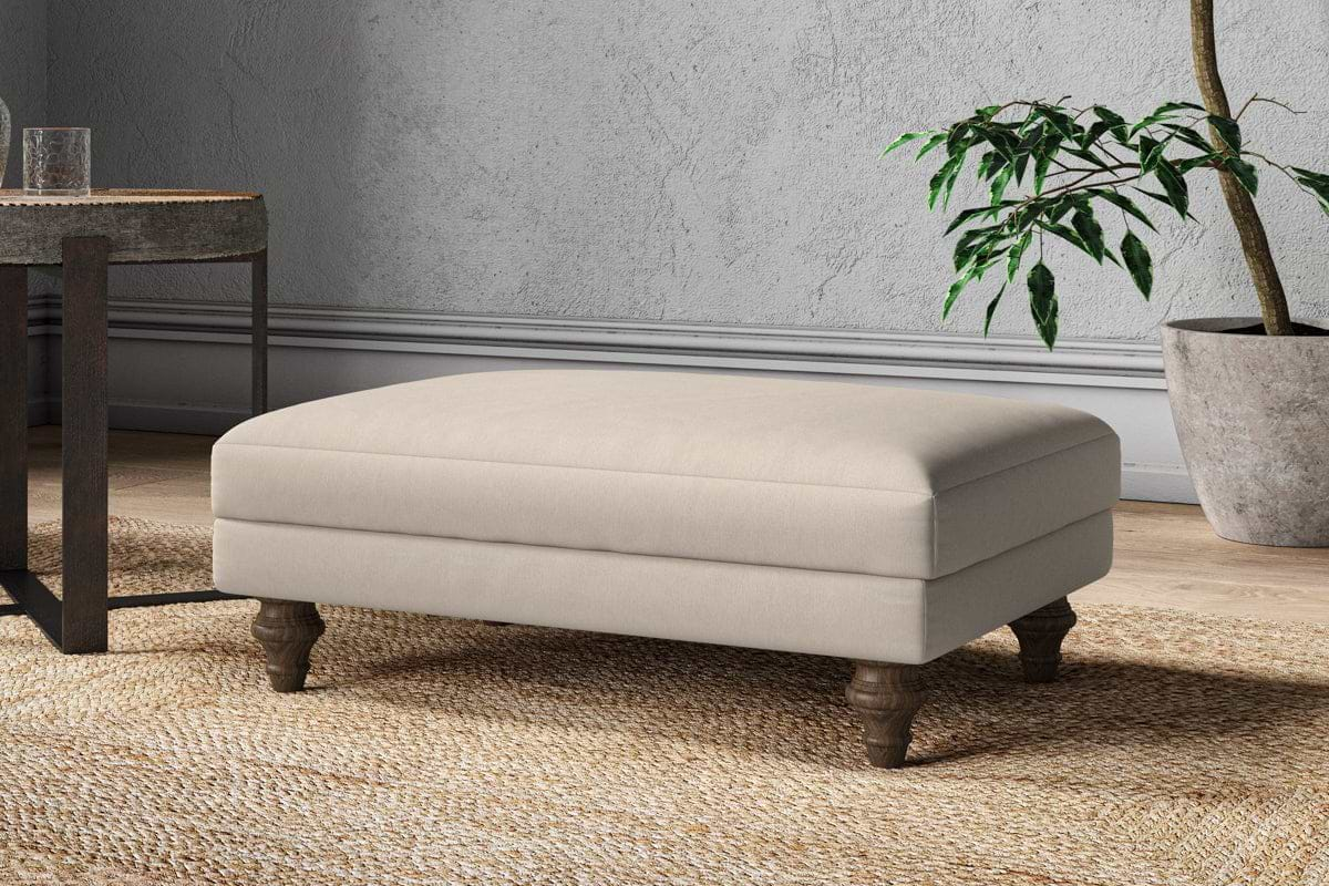 Marri Medium Footstool - Recycled Cotton Natural-nkuku