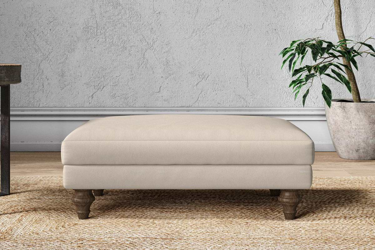 Marri Medium Footstool - Recycled Cotton Natural-nkuku