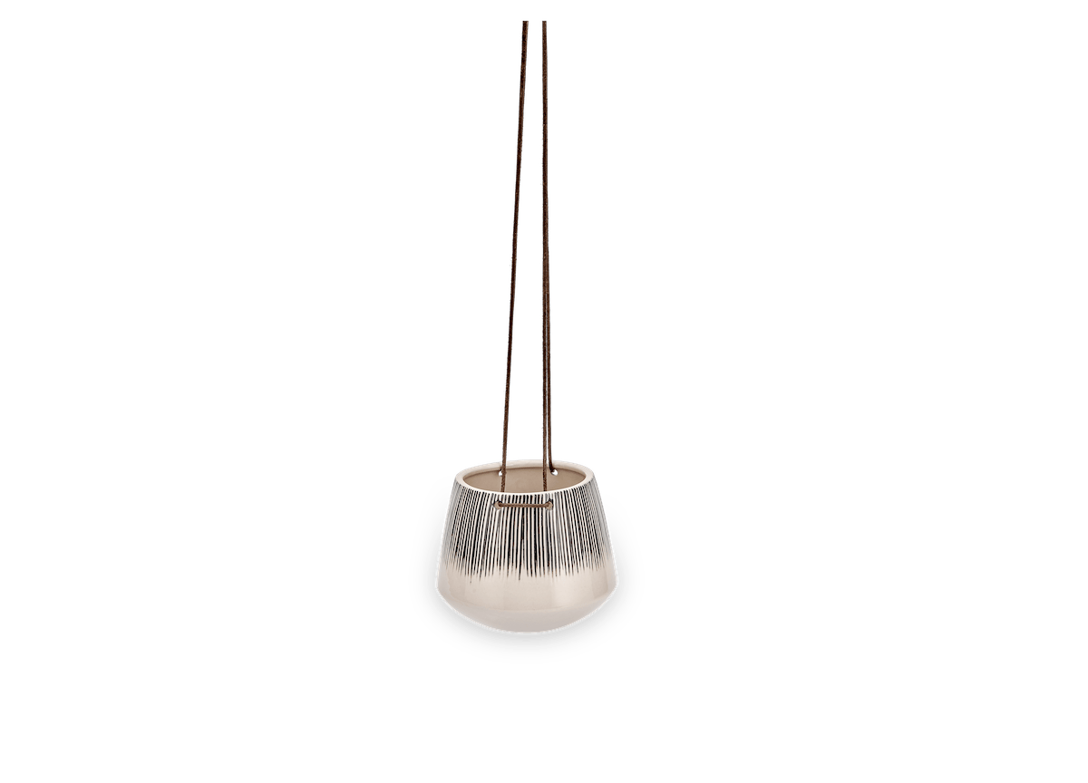 Matamba Ceramic Hanging Planter - Lines-nkuku