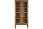 Mendani Mango Wood & Fluted Glass Cabinet - Walnut Stain-nkuku