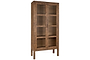 Mendani Mango Wood & Fluted Glass Cabinet - Walnut Stain-nkuku