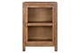 Mendani Mango Wood & Fluted Glass Glass Low Cabinet - Walnut Stain-nkuku