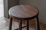 Mengwi Mango Wood Round Bar Stool - Dark Brown-nkuku