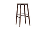 Mengwi Mango Wood Round Bar Stool - Dark Brown-nkuku