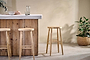 Mengwi Mango Wood Round Bar Stool - Natural-nkuku