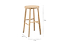 Mengwi Mango Wood Round Bar Stool - Natural-nkuku