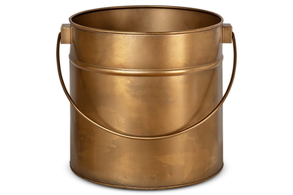 Mosat Iron Fireside Bucket - Antique Brass-nkuku