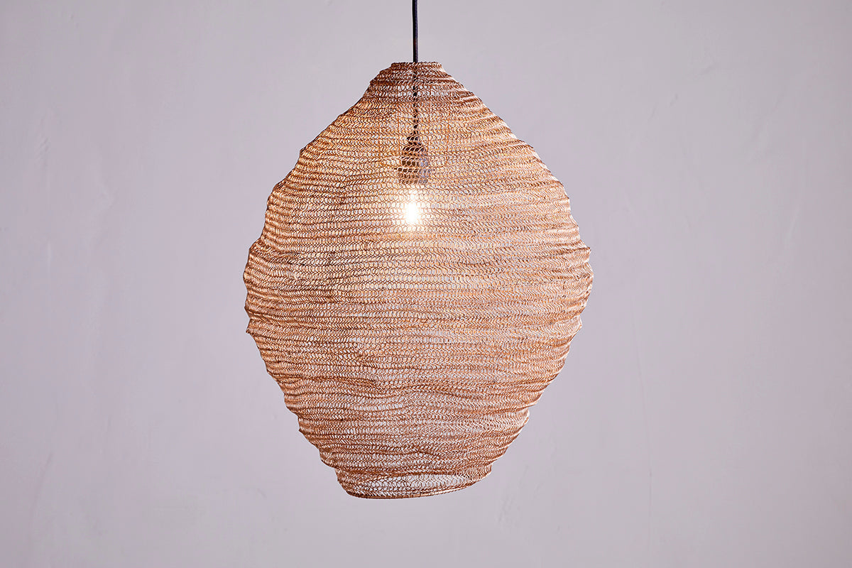 Mukuni Wire Lampshade - Brass - Large-nkuku