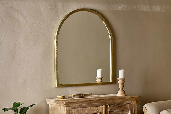 Murwara Arch Mirror - Antique Brass-nkuku