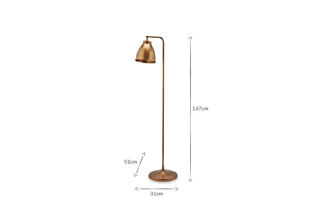 Muturi Floor Lamp - Antique Brass-nkuku