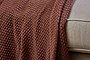 Nahan Moss Stitch Cotton Throw - Rust