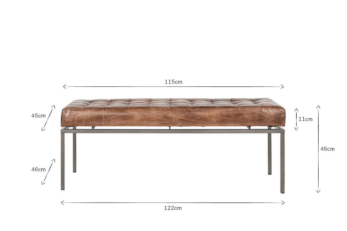 Nasan Leather Upholstered Bench