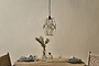 Nazat Panelled Glass Easy Fit LampShade - Clear & Antique Brass