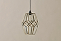 Nazat Panelled Glass Easy Fit LampShade - Clear & Antique Brass