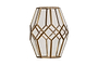 Nazat Panelled Glass Easy Fit LampShade - Clear & Antique Brass