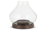 Naryla Mango Wood Lantern - Dark Stain & Clear