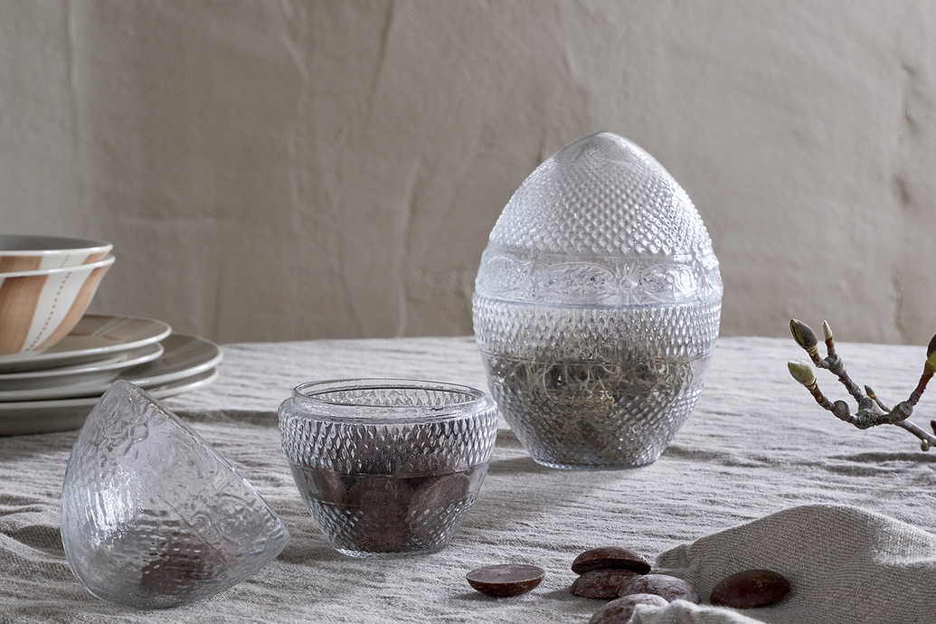 Essan Recycled Glass Opening Egg - Clear