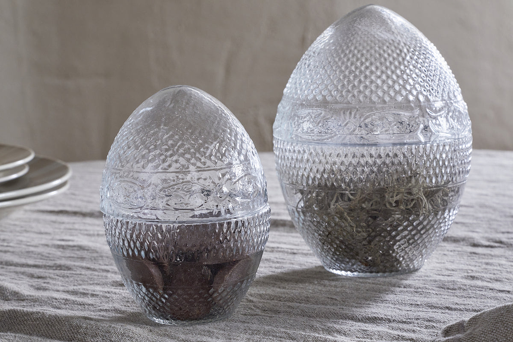 Essan Recycled Glass Opening Egg - Clear