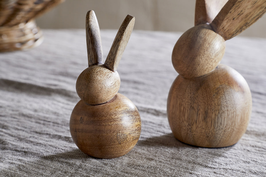 Khara Mango Wood Rabbit Standing Decoration - Natural
