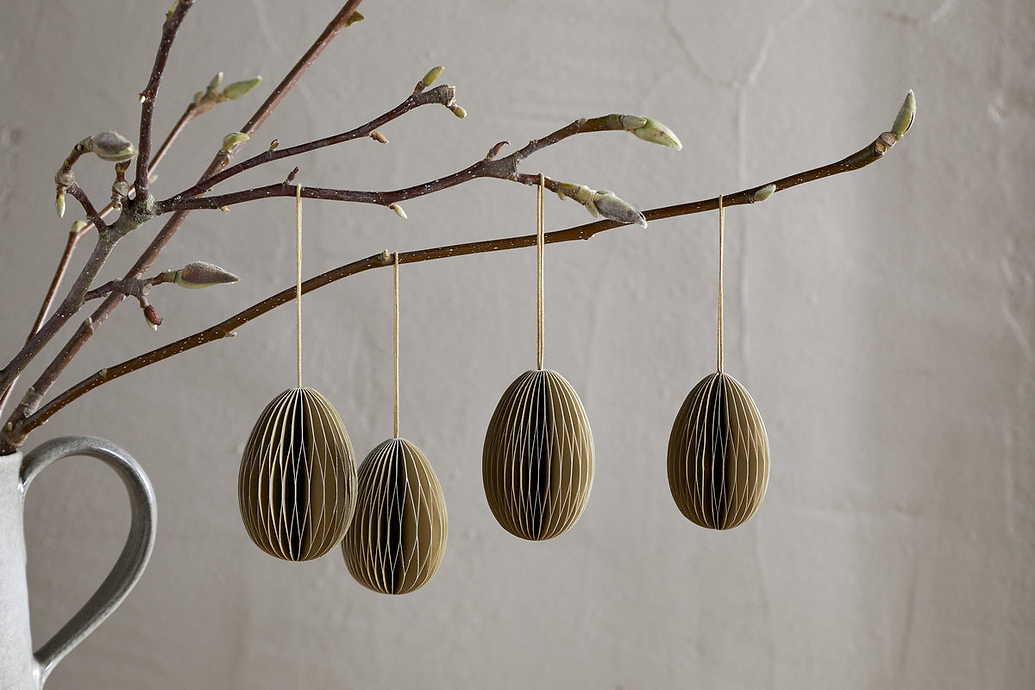 Piani Hanging Paper Decoration - Moss Green - Set of 4