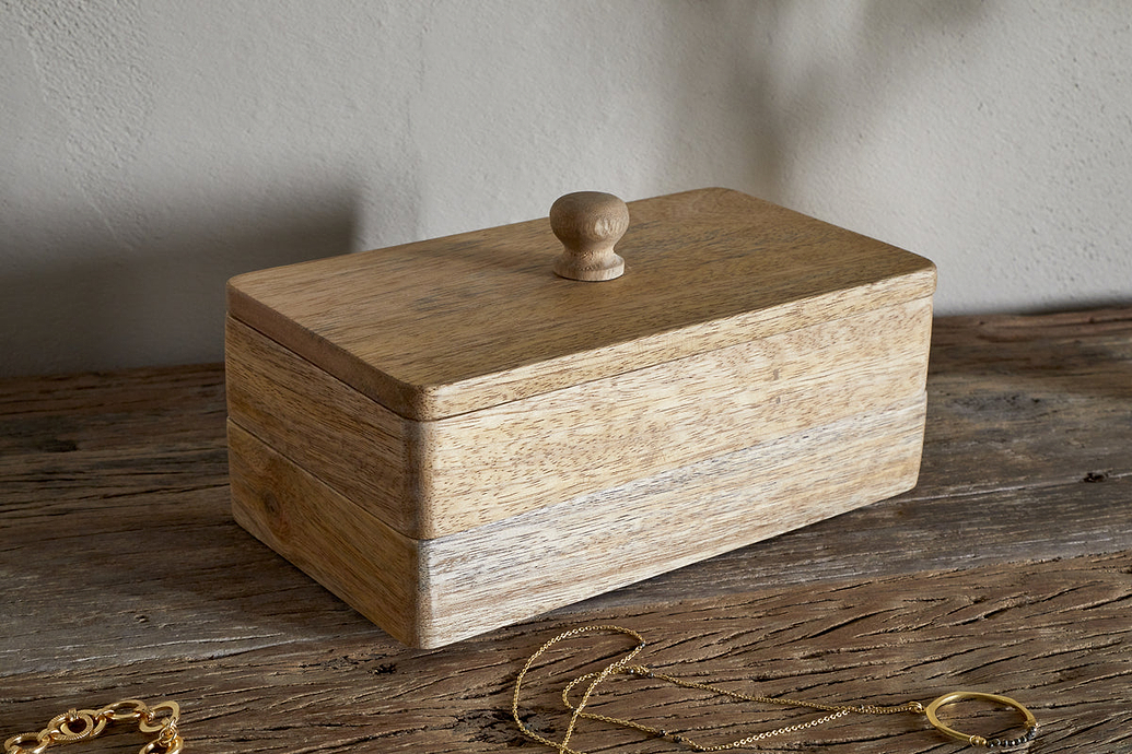 Chanya Mango Wood Jewellery Box - Natural